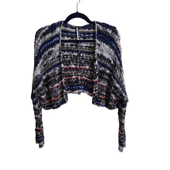 Free People Multi Color Bubble Knit Shrug Circle Cardigan Sweater Size XS - Picture 2 of 7